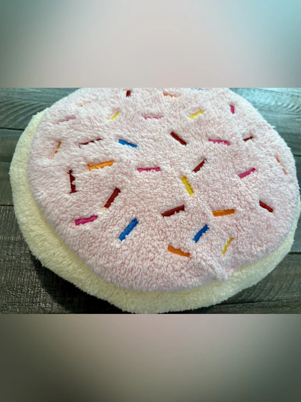 Round Pink Cookie Sprinkle Throw Pillow